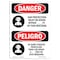 Signmission OSHA Danger, Ear Protection Must Be Worn Bilingual, 10in X 7in Decal, 7" W, 10" H, Bilingual Spanish OS-DS-D-710-VS-1187 - alternate 1